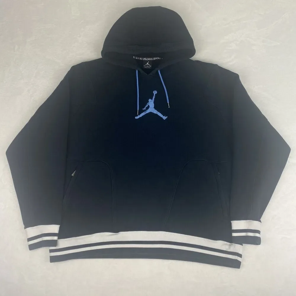 Jordan Jumpman Sweater Mens Extra Large Black Blue Hooded Sweatshirt Pullover